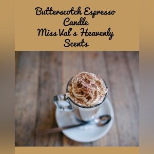 Butterscotch Espresso Candle 8oz Handmade Miss Val’s Heavenly Scent
